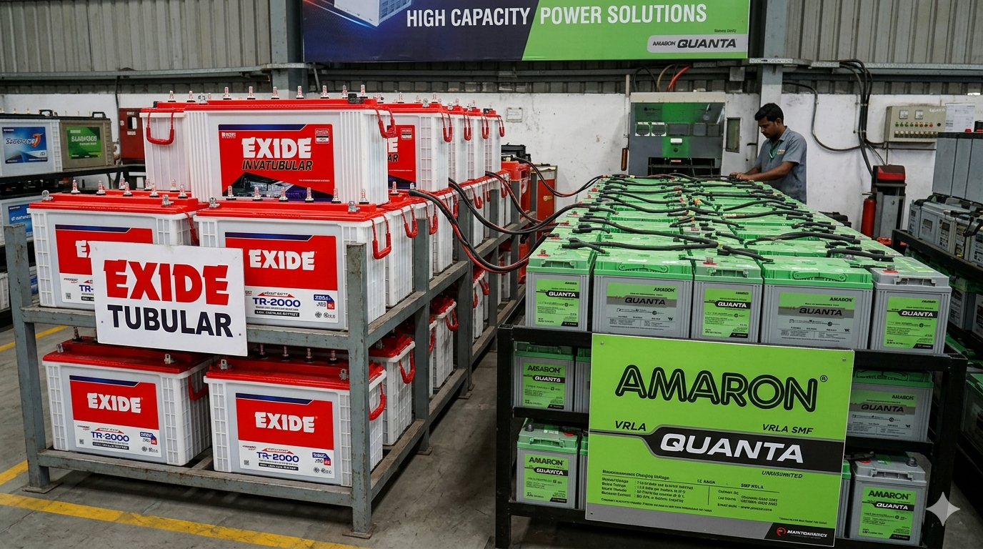 Exide Tubular & Amaron Quanta Batteries