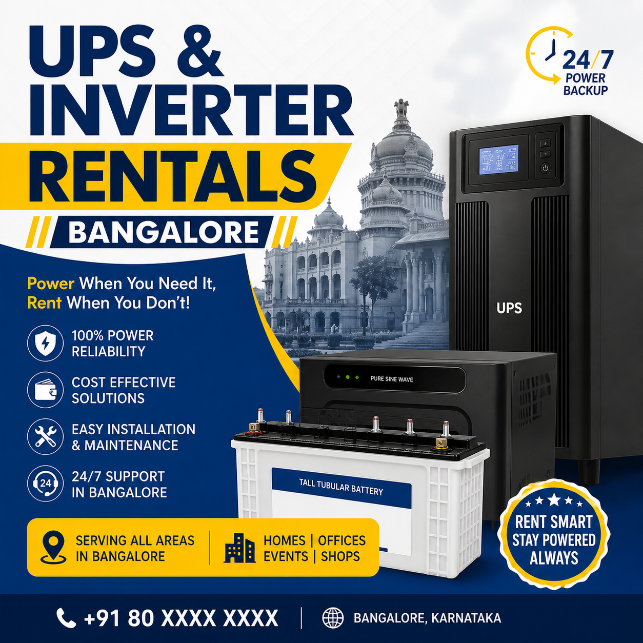 UPS & Inverter Rentals (Bangalore)